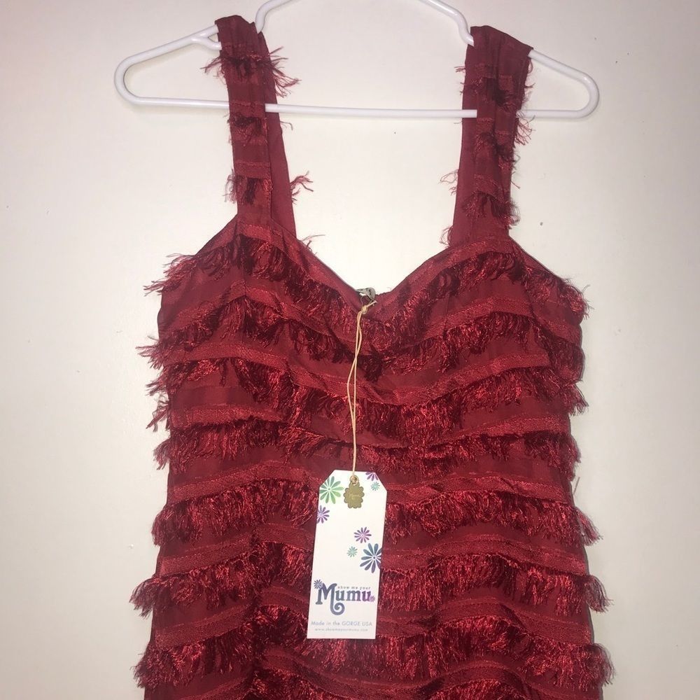 NWT Show me your MuMu aria fringe dress Large - Picture 3 of 13